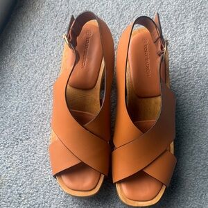 Tory Burch Brown Wedge Sandals
